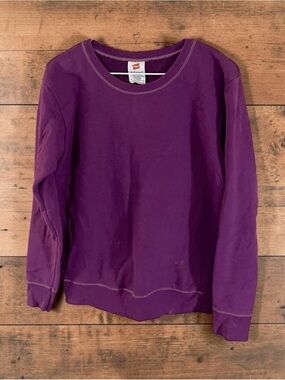 Hanes Plum Basic Crew Pullover Sweatshirt